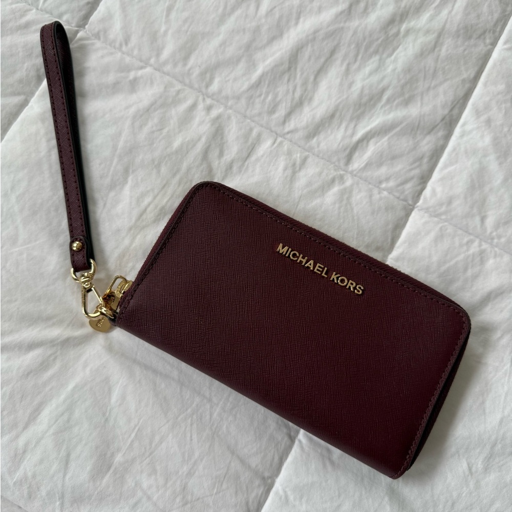 Michael Kors Burgundy Wristlet Wallet